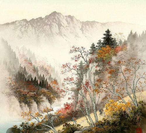 水彩画:日本艺术家小岛光径( koukei kojima )山水画