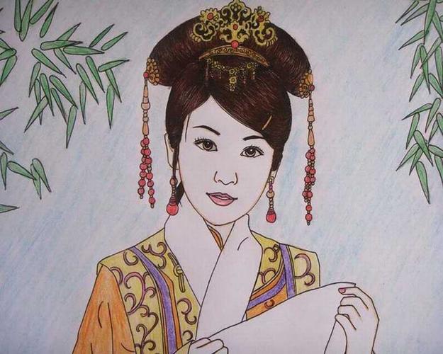 最美的人儿童画-古代格格