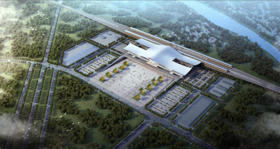 鄱阳南站 鸟瞰图 ( 方案一)