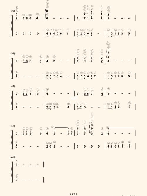贝加尔湖畔 双手简谱 钢琴谱 带指法_钢琴谱_简谱_娱乐_音乐