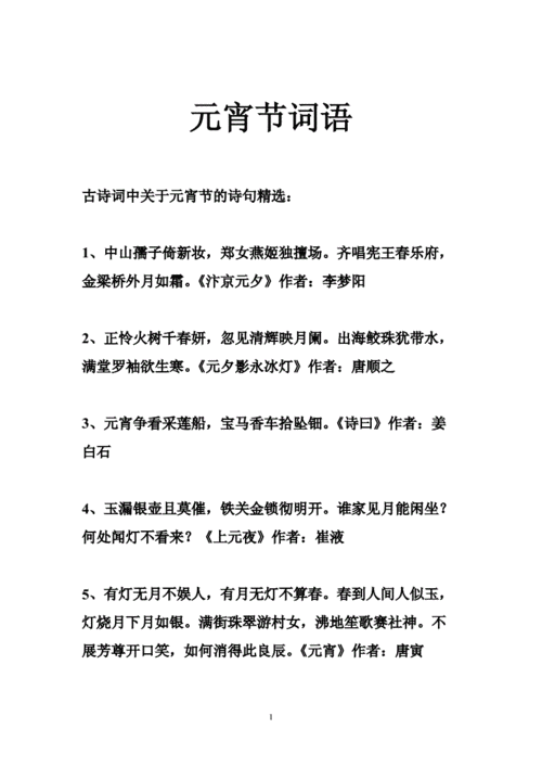 元宵节词语doc24页