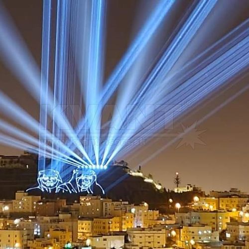 户外激光灯:用在中东的大功率投影激光灯效果-带高配防护箱