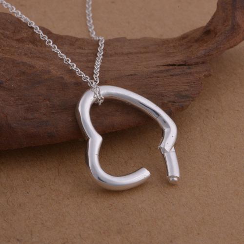 镀925纯银项链 韩版流行 活扣心形项链 外贸饰品批发 大量现货