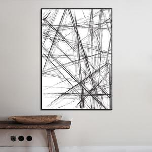 大尺寸黑白抽象线条挂画北欧客厅书房 span class=h>壁画 /span>餐厅