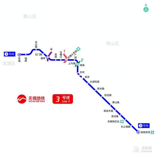 无锡地铁3号线线路图运营时间票价站点查询下载