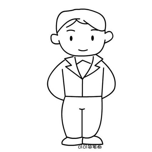 简笔画大全 人物简笔画 > 男孩简笔画图片_背着手的男孩简笔画 儿童简