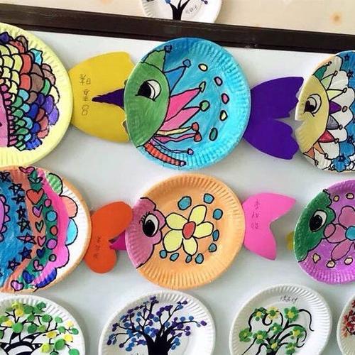 纸盘一次性盘子蛋糕盘水果盘手工绘画幼儿园画画一次