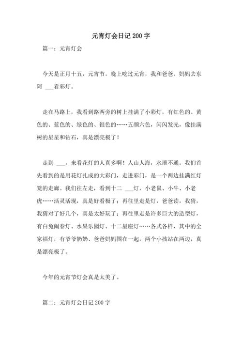 2021年元宵灯会日记200字