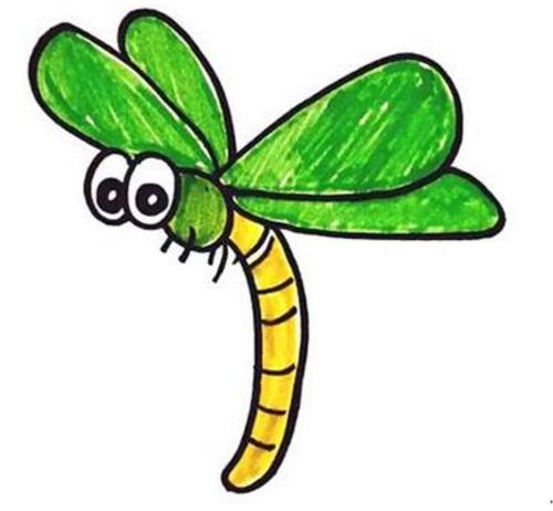 儿童简笔画教程-蜻蜓,小荷才落尖尖角 早有蜻蜓立上头