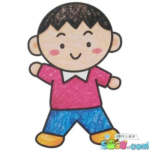 一个小孩子的简笔画-小男孩_人物简笔画 - 5068儿童网
