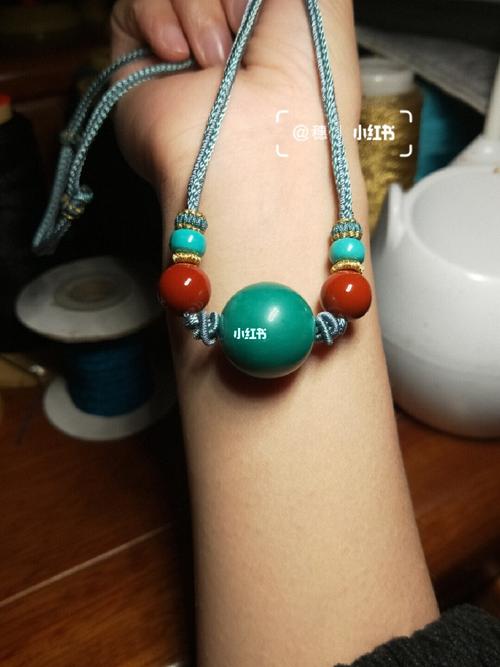 绿松石项链 手工编绳锁骨链_绿松石_锁骨链_项链_南红