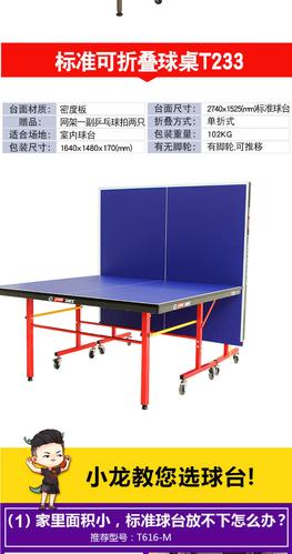 儿童多功能室内标准训练乒乓球台 【标准尺寸233】(带轮可折叠推移)