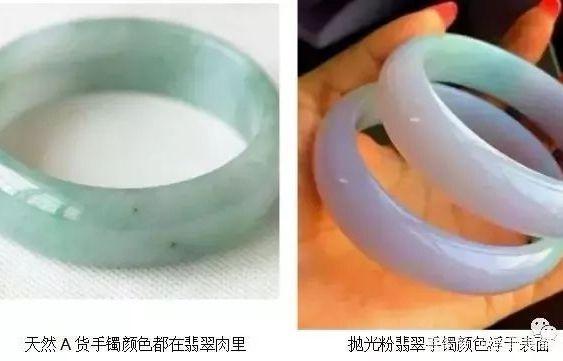 翡翠手镯真假对照图