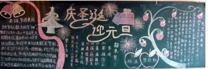 幼儿园元旦黑板报图片素材