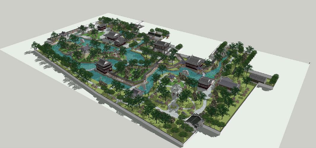 原创苏州园林拙政园su模型su模型 古建民居su模型