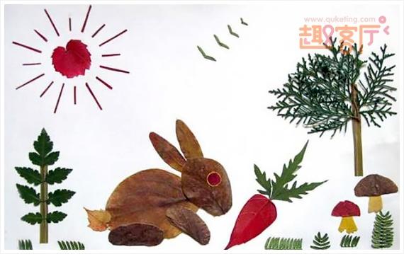 贴画手工制作母鸡 幼儿园树叶贴画手工作品