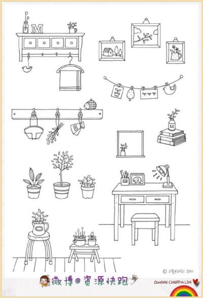 【手绘手帐漫画素材】#资源分享# #手帐# #简笔画# 手绘插画教程之