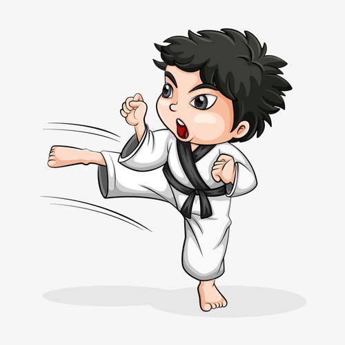 卡通  儿童 跆拳道