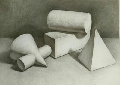 石膏几何体照片