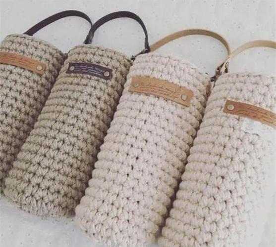 创意又简单的毛线杯套,给你的杯子穿件衣服,钩针编织