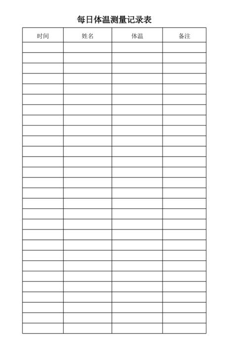 每日体温测量记录表