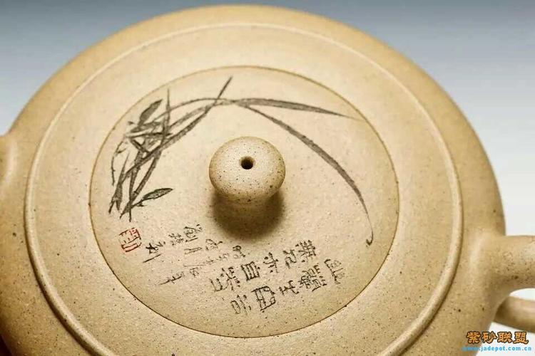宜兴十大陶刻能手刘浩 全手工 玉镜壶 幽兰刻绘 230cc