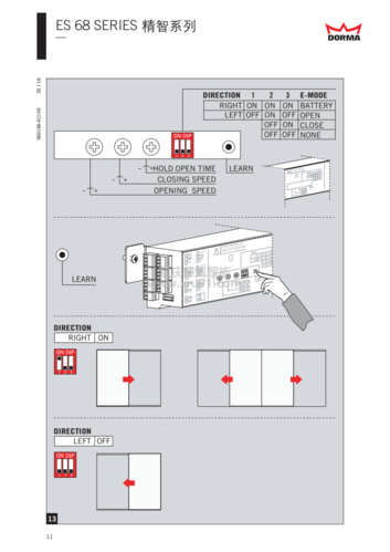 多玛(dorma)es68自动门中文说明书及安装指南