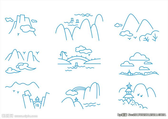 山水儿童简笔画图片