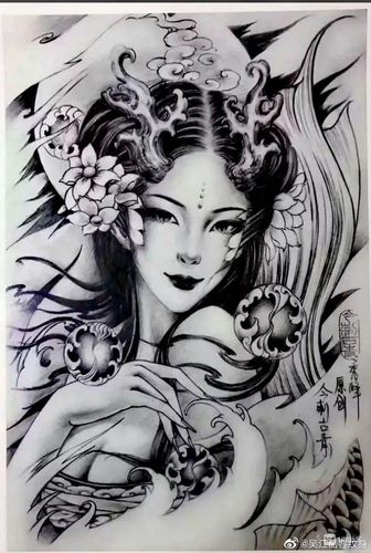 花旦#艺妓#龙女#纹身手稿