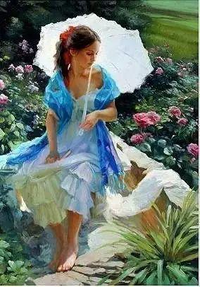 俄罗斯画家笔下的美女,都是女神_油画