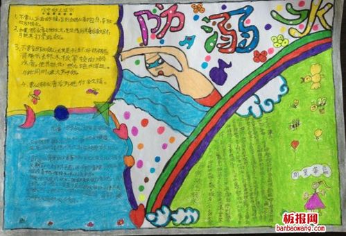 小学生创新式防溺水手抄报版面设计图