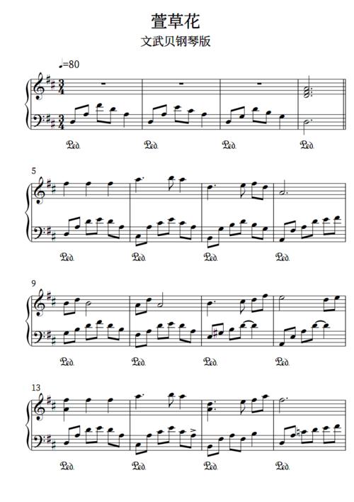 d钢琴谱萱草花文武贝.pdf