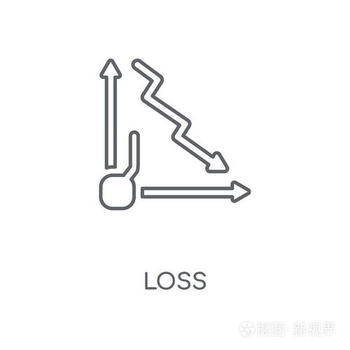 损失线性图标.丢失概念笔划符号设计.