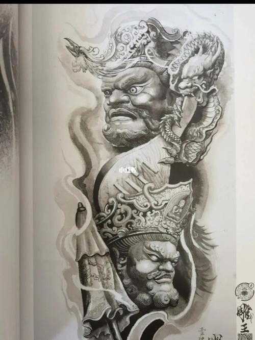 天王纹身手稿素材,花臂花腿纹身_纹身_花臂_素材_纹身