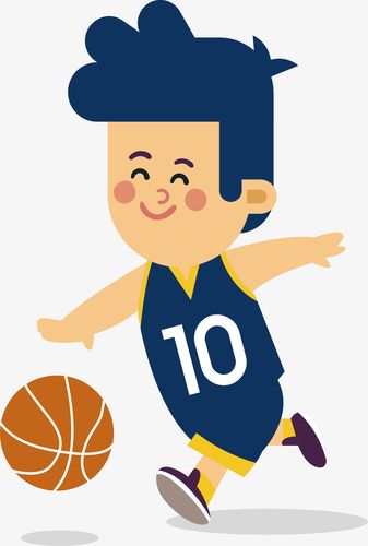 卡通运动打篮球男孩