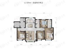 融创玖玺台4室2厅2卫户型图