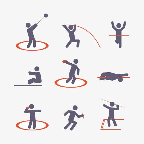 黑白简笔画运动项目小人主要针对元素所制作上传