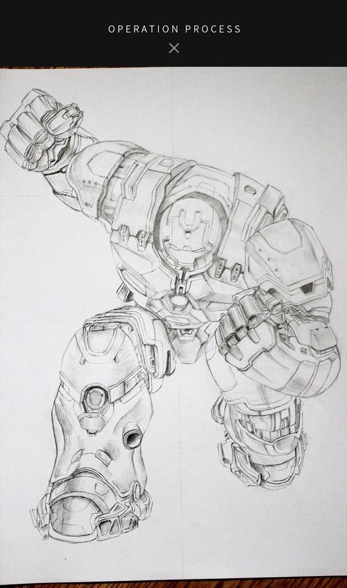 反浩克装甲头的简笔画