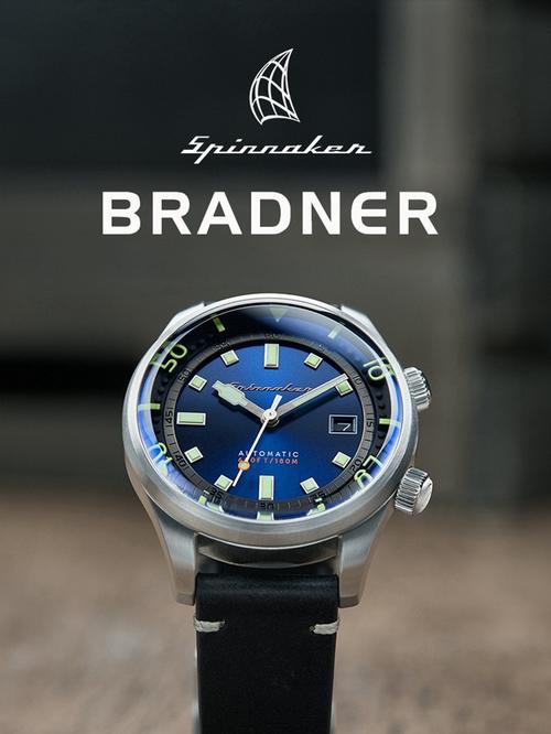 英国spinnaker三角帆自动机械手表bradner皮带潜水复古夜光防水sp5062