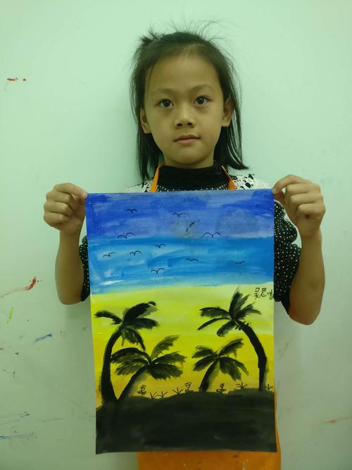 《京华教育城-童心教育》启智班(风景画-椰子树)11.24