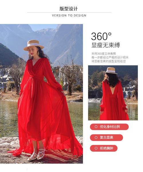 三亚旅游衣服超仙三亚度假海边拍照沙滩裙女飘逸大摆