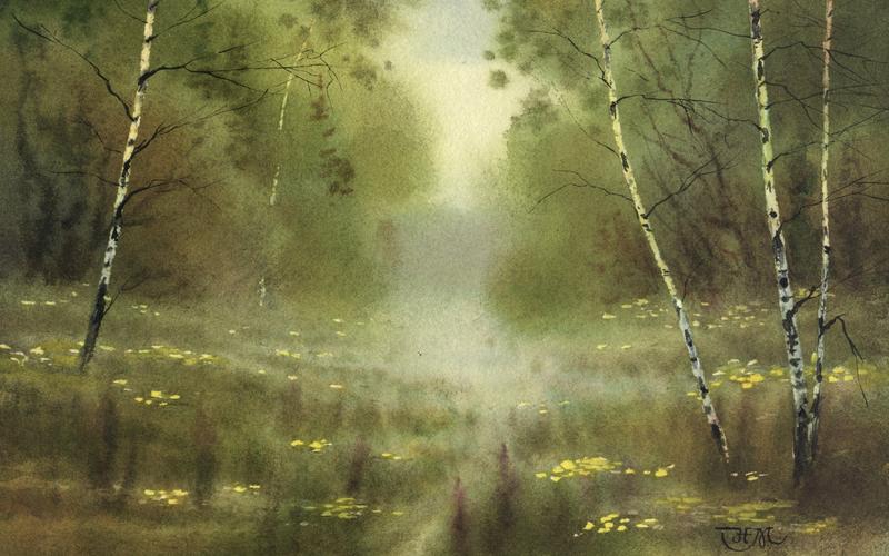 中国风:朦胧写意水彩画宽屏桌面壁纸图片-桌面壁纸图片-11