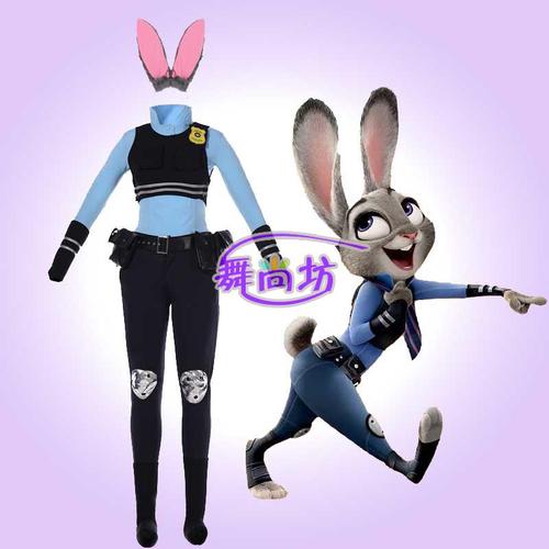 疯狂动物城cos服装 动漫兔朱迪拟人服 兔女郎角色扮演女警演出服