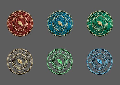 钻石日记logo设计——文艺复古风徽章