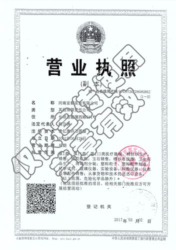 河南亚都实业有限公司资质证件