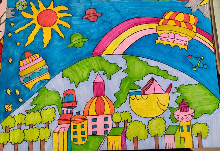 榆林市第九小学三年级六班科幻画作品秀