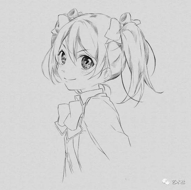 手绘教程 | 教你画一个可爱的马尾辫漫画少女
