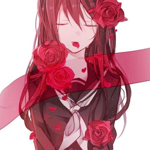 卡通头像女生玫瑰花