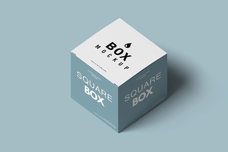方形粉笔盒外包装设计样机模板squareboxmockups
