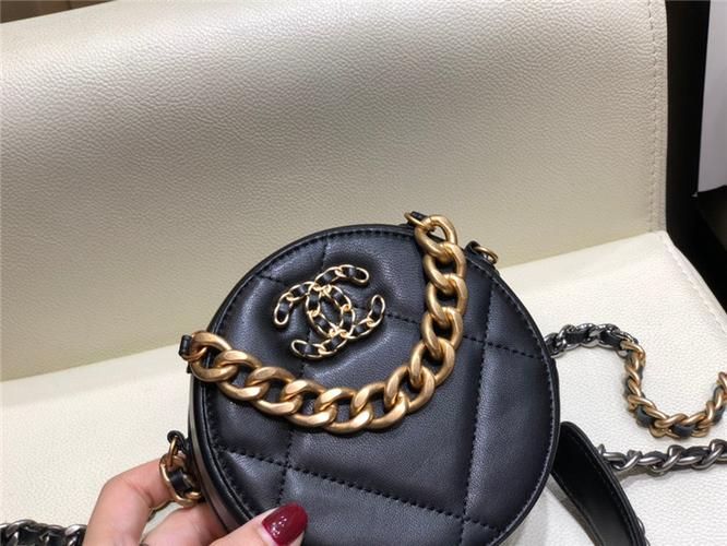 chanel/香奈儿 as86093 黑色 圆饼包